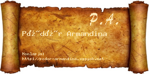 Pödör Armandina névjegykártya